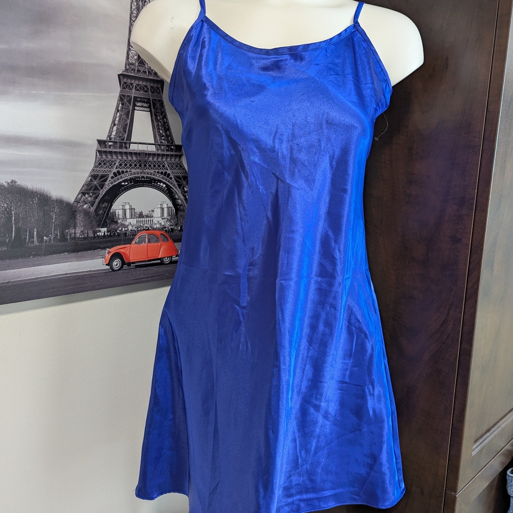 George Royal Blue Satin Chemise
